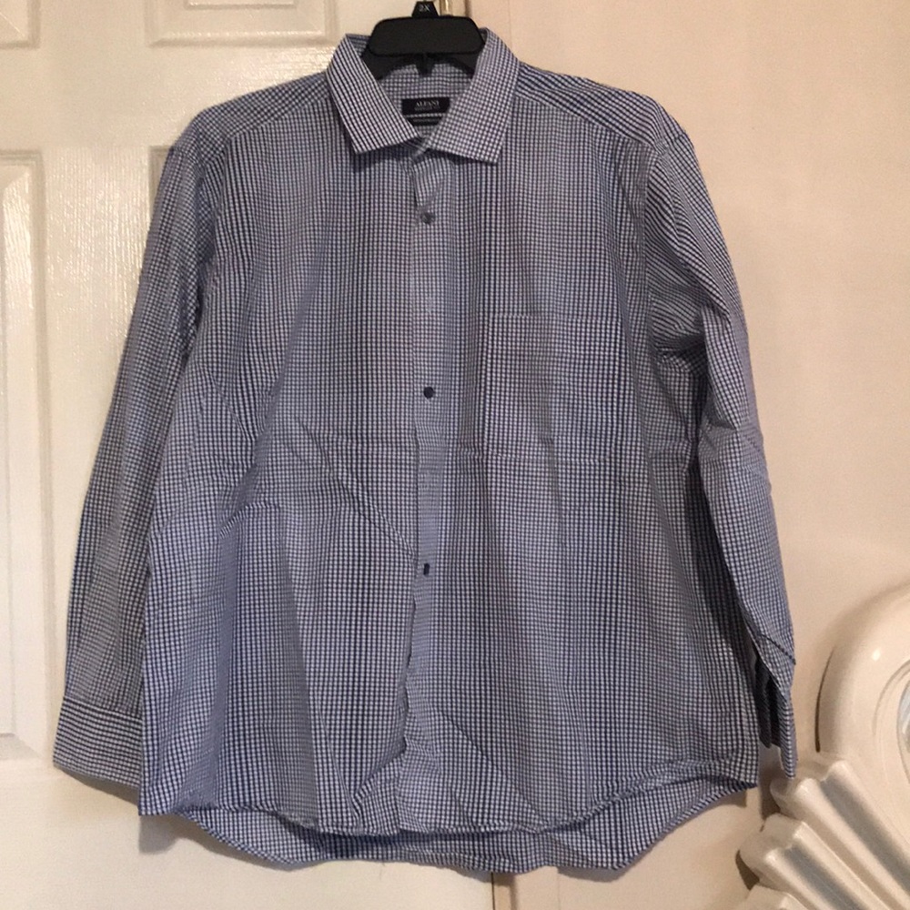 EUC Alfani Regular Fit sz 17.5 34/35 Blue White